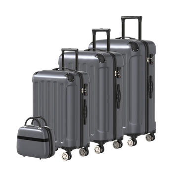 VOYAGOUX - Durable 4 Piece ABS Travel Suitcase Set - Dark Gray - L / M / S / XS