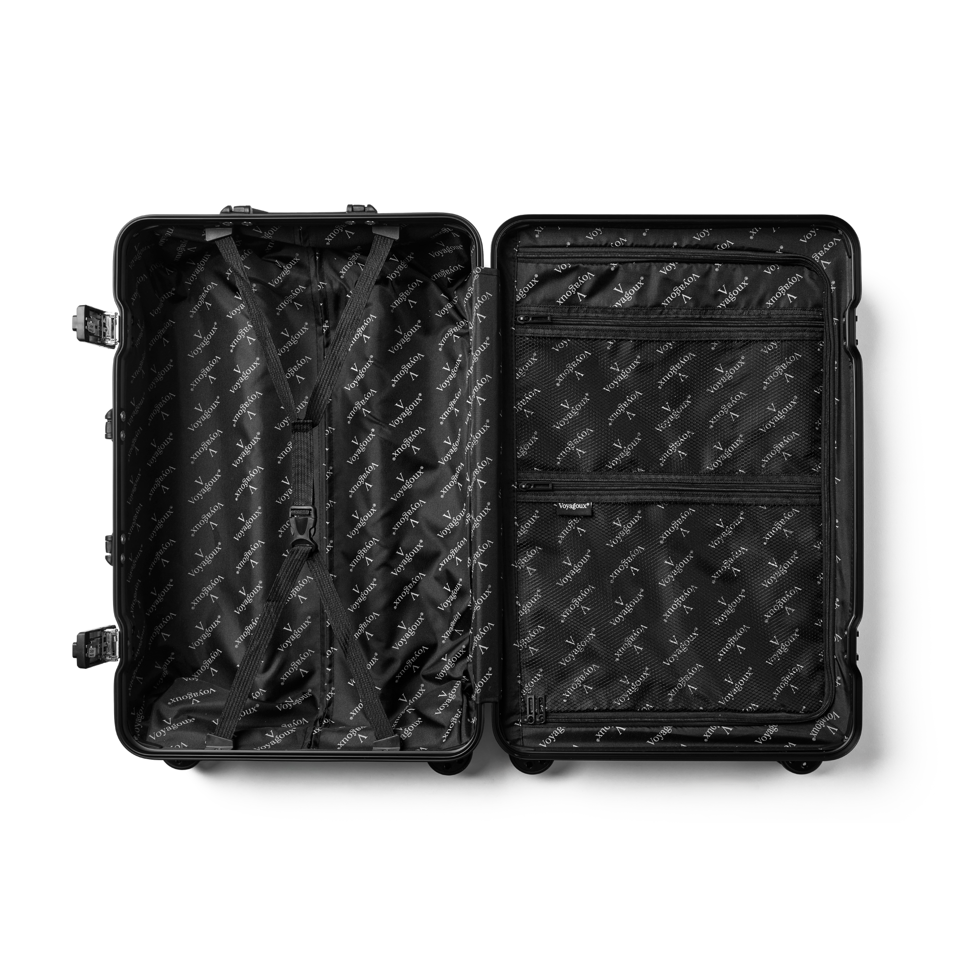 Handbagage koffer Zwart AEON | Voyagoux binnenkant