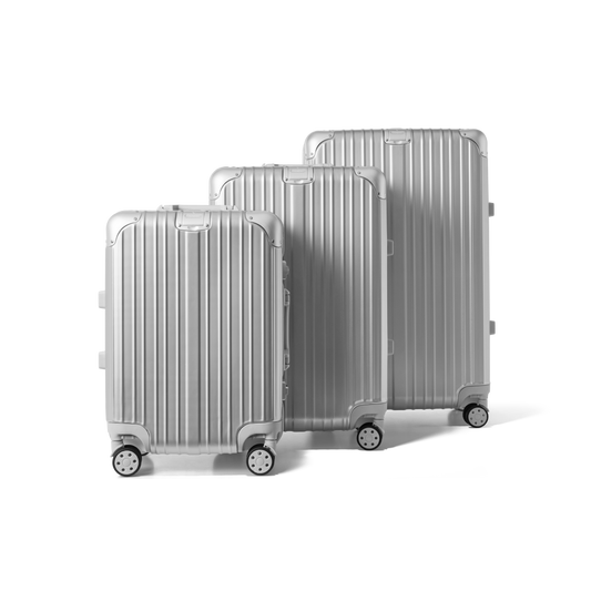 Kofferset 3 delig Zilver S / M / L AEON | Voyagoux voorkant