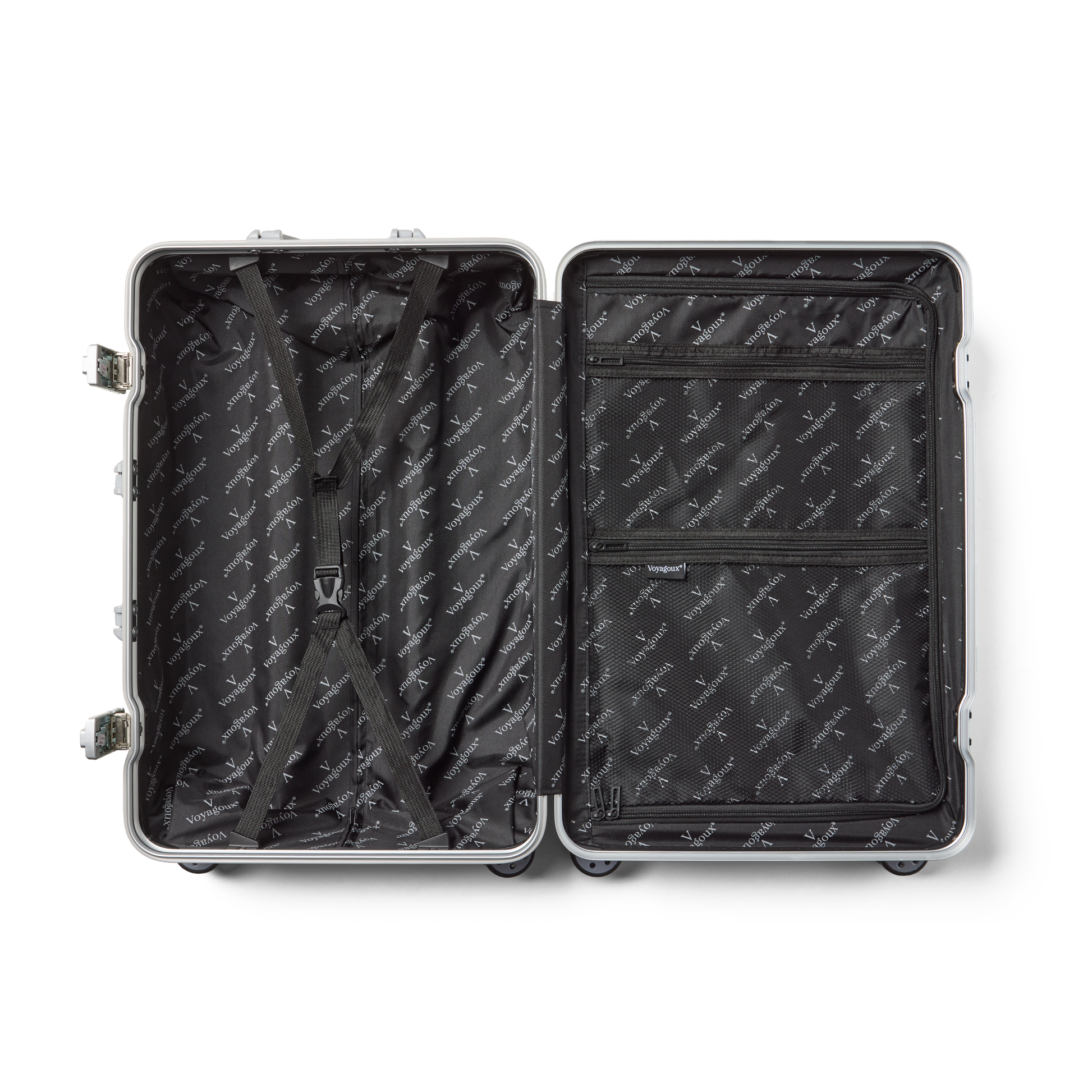 Handbagage koffer Zilver AEON | Voyagoux binnenkant