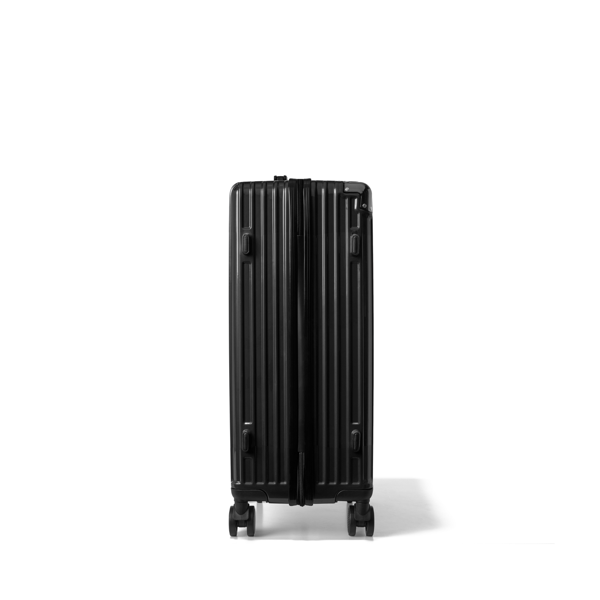 Reiskoffer Zwart Medium Classic | Voyagoux zijkant