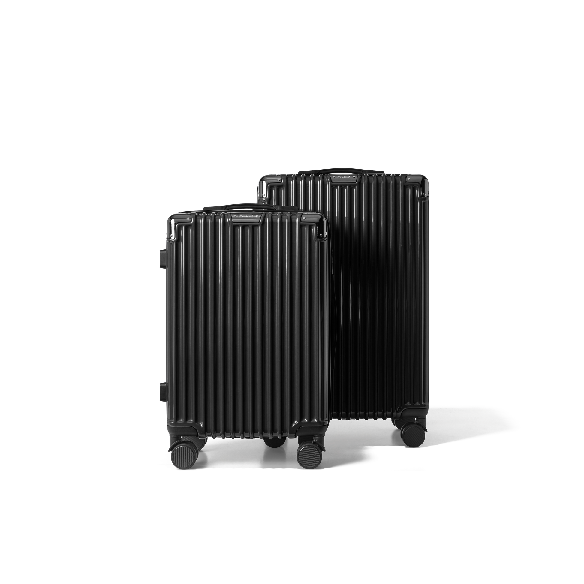 Kofferset 2 delig Zwart S / M Classic | Voyagoux voorkant