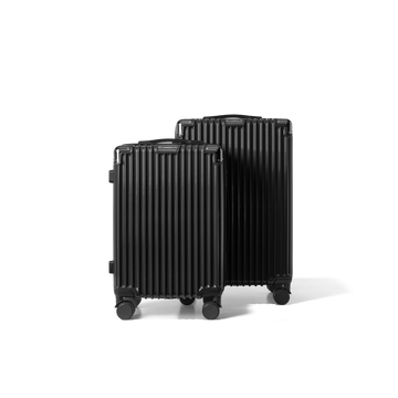 Kofferset 2 delig Zwart S / M Classic | Voyagoux voorkant