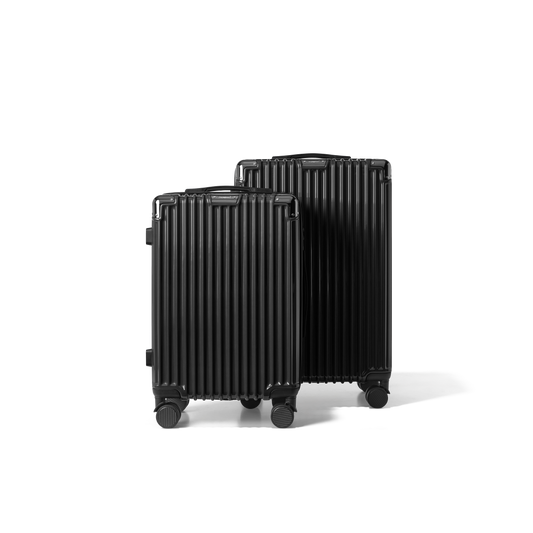 Kofferset 2 delig Zwart S / M Classic | Voyagoux voorkant