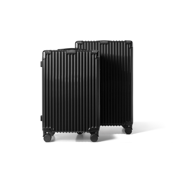 Kofferset 2 delig Zwart M / L Classic | Voyagoux voorkant