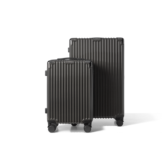 Kofferset 2 delig Donkergrijs S / L Classic | Voyagoux voorkant