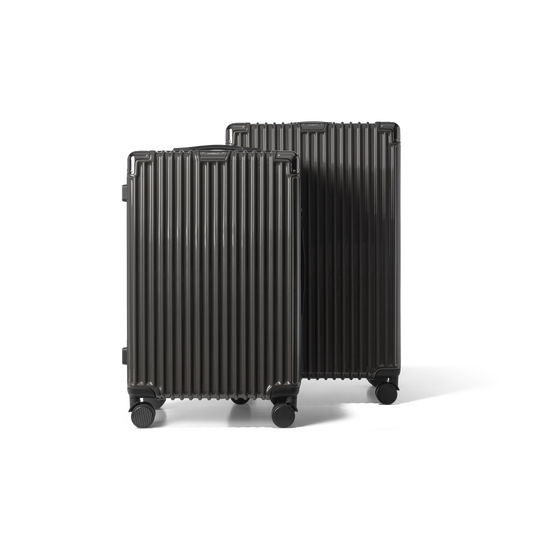 Kofferset 2 delig Donkergrijs M / L Classic | Voyagoux voorkant