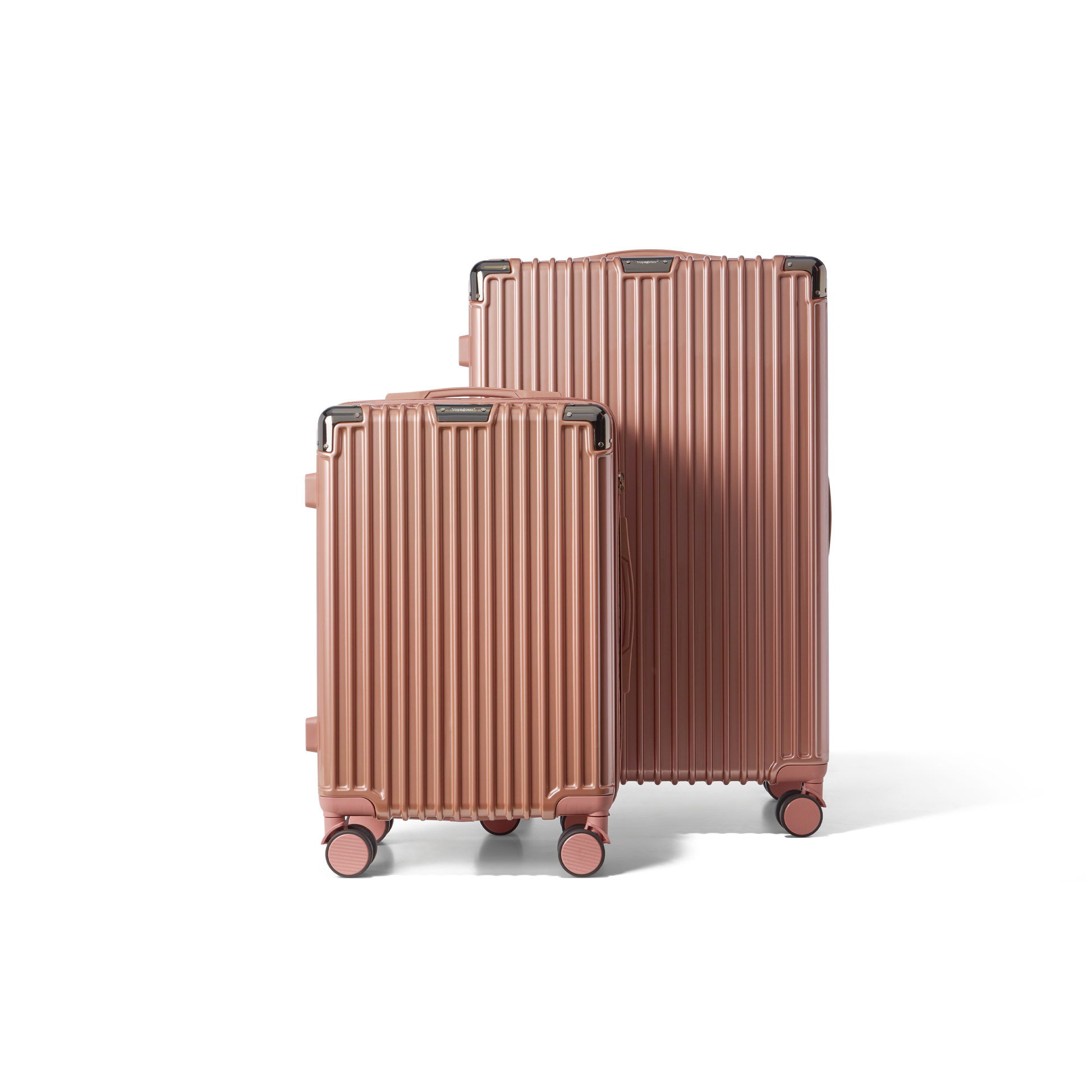 Kofferset 2 delig Rose Gold S / L Classic | Voyagoux voorkant