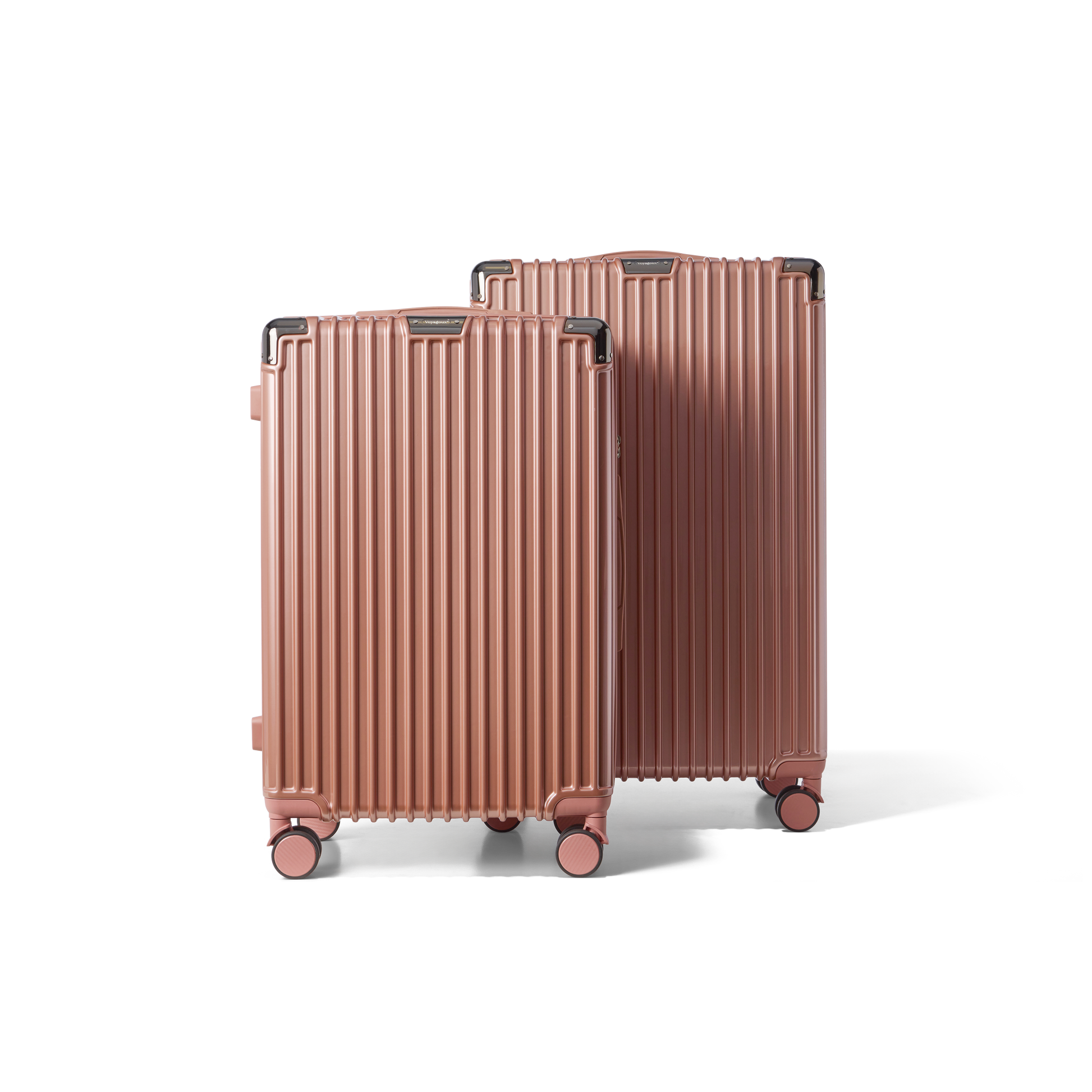 Kofferset 2 delig Rose Gold M / L Classic | Voyagoux voorkant
