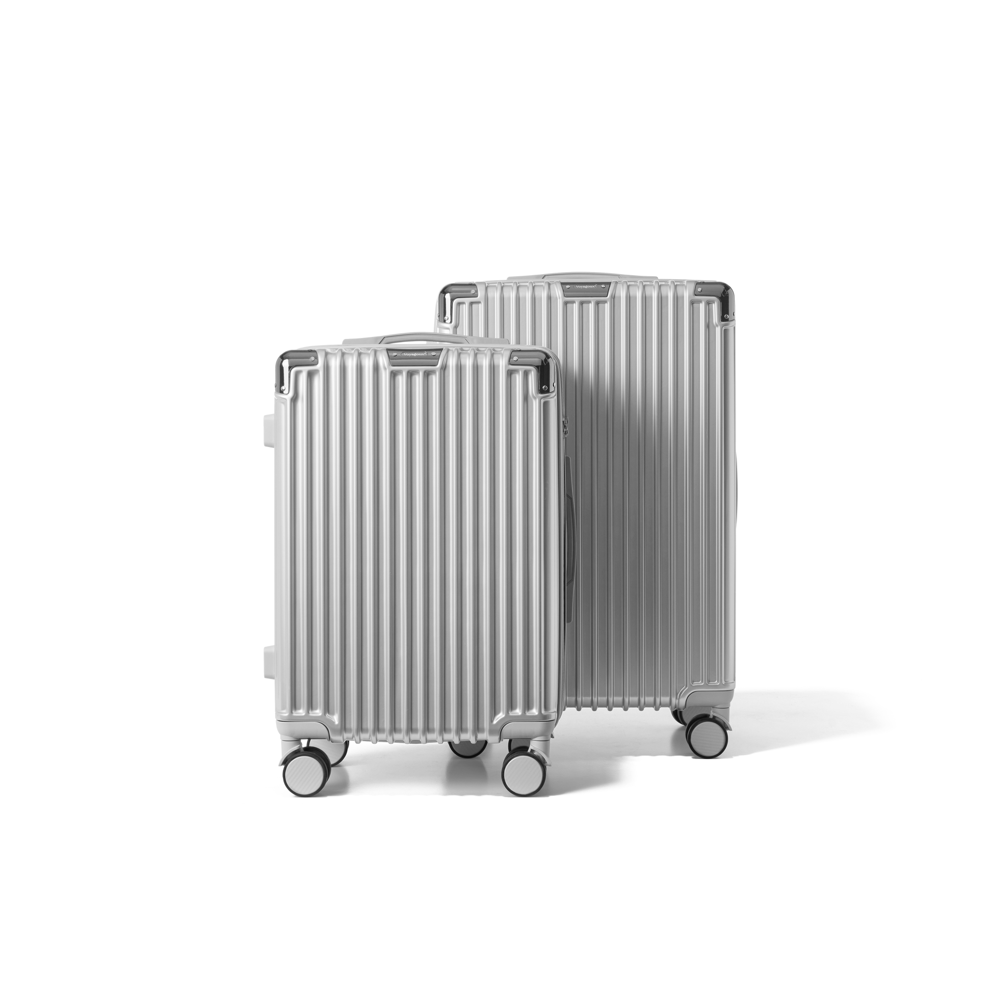 Kofferset 2 delig Zilver S / M Classic | Voyagoux voorkant