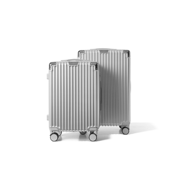 Kofferset 2 delig Zilver S / M Classic | Voyagoux voorkant