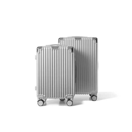 Kofferset 2 delig Zilver S / M Classic | Voyagoux voorkant