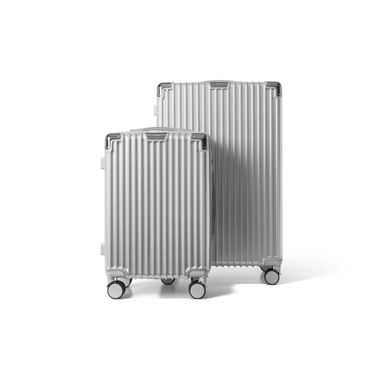 Kofferset 2 delig Zilver S / L Classic | Voyagoux voorkant