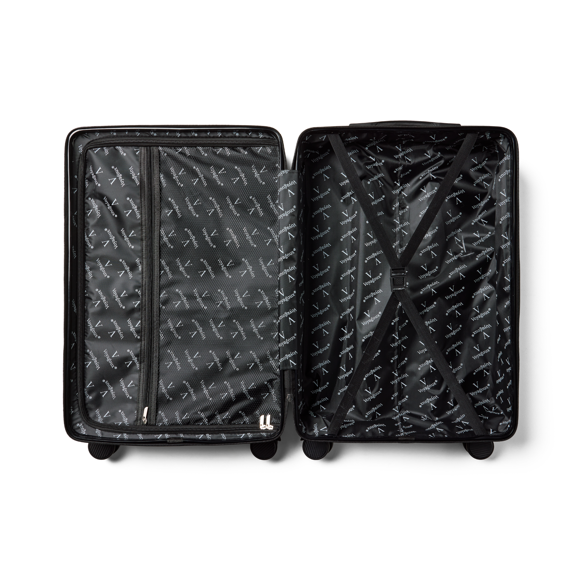 Handbagage koffer Olijfgroen Classic | Voyagoux binnenkant