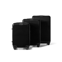 Kofferset 3 delig Zwart S / M / L Essentials | Voyagoux voorkant