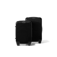 Kofferset 2 delig Zwart S / M Essentials | Voyagoux voorkant