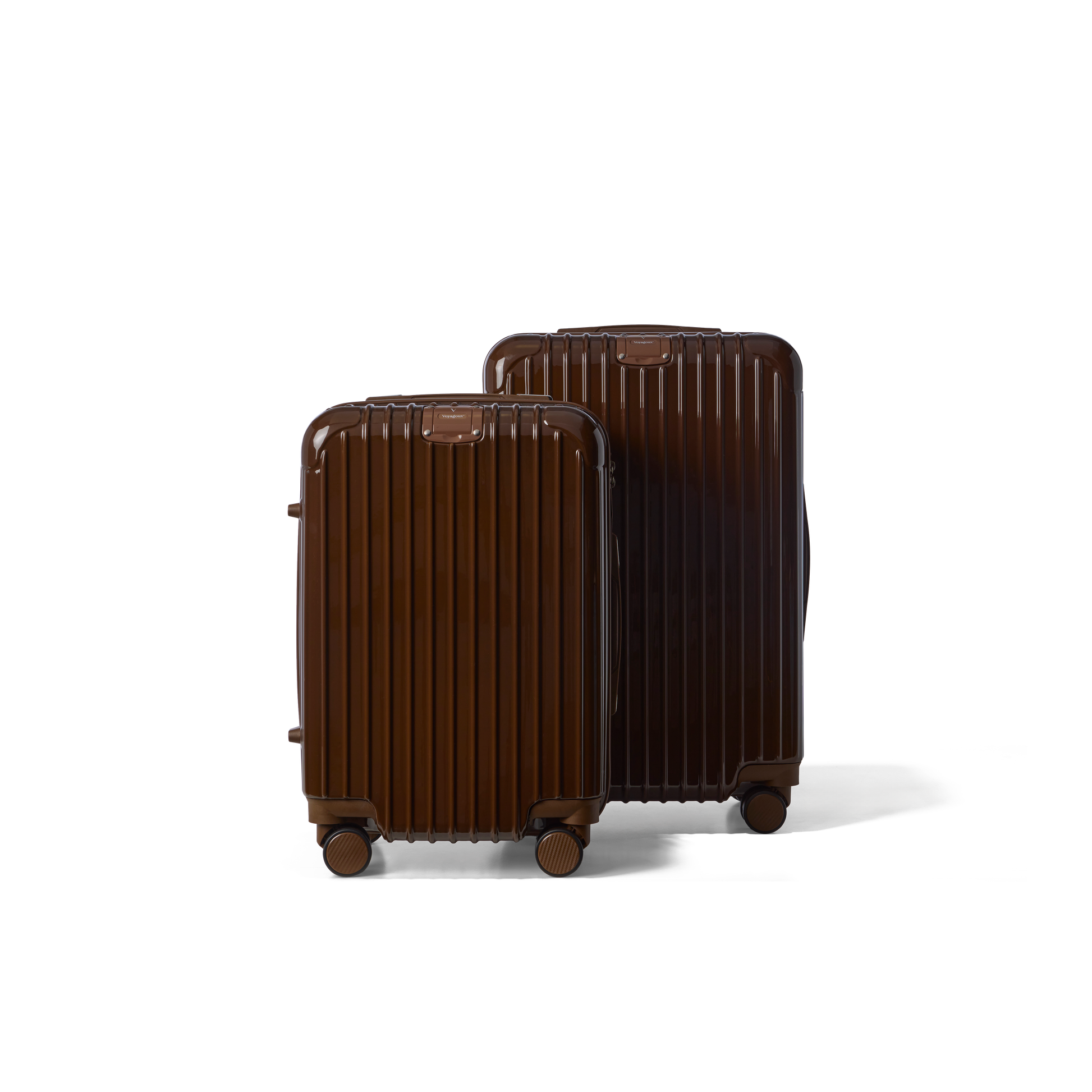 Kofferset 2 delig Donkerbruin S / M Essentials | Voyagoux voorkant