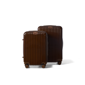 Kofferset 2 delig Donkerbruin S / M Essentials | Voyagoux voorkant