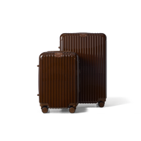 Kofferset 2 delig Donkerbruin S / L Essentials | Voyagoux voorkant