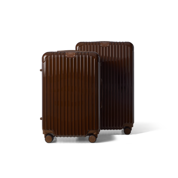 Kofferset 2 delig Donkerbruin M / L Essentials | Voyagoux voorkant