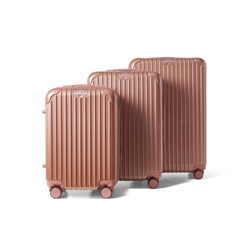 Kofferset 3 delig Rose Gold S / M / L Essentials | Voyagoux voorkant