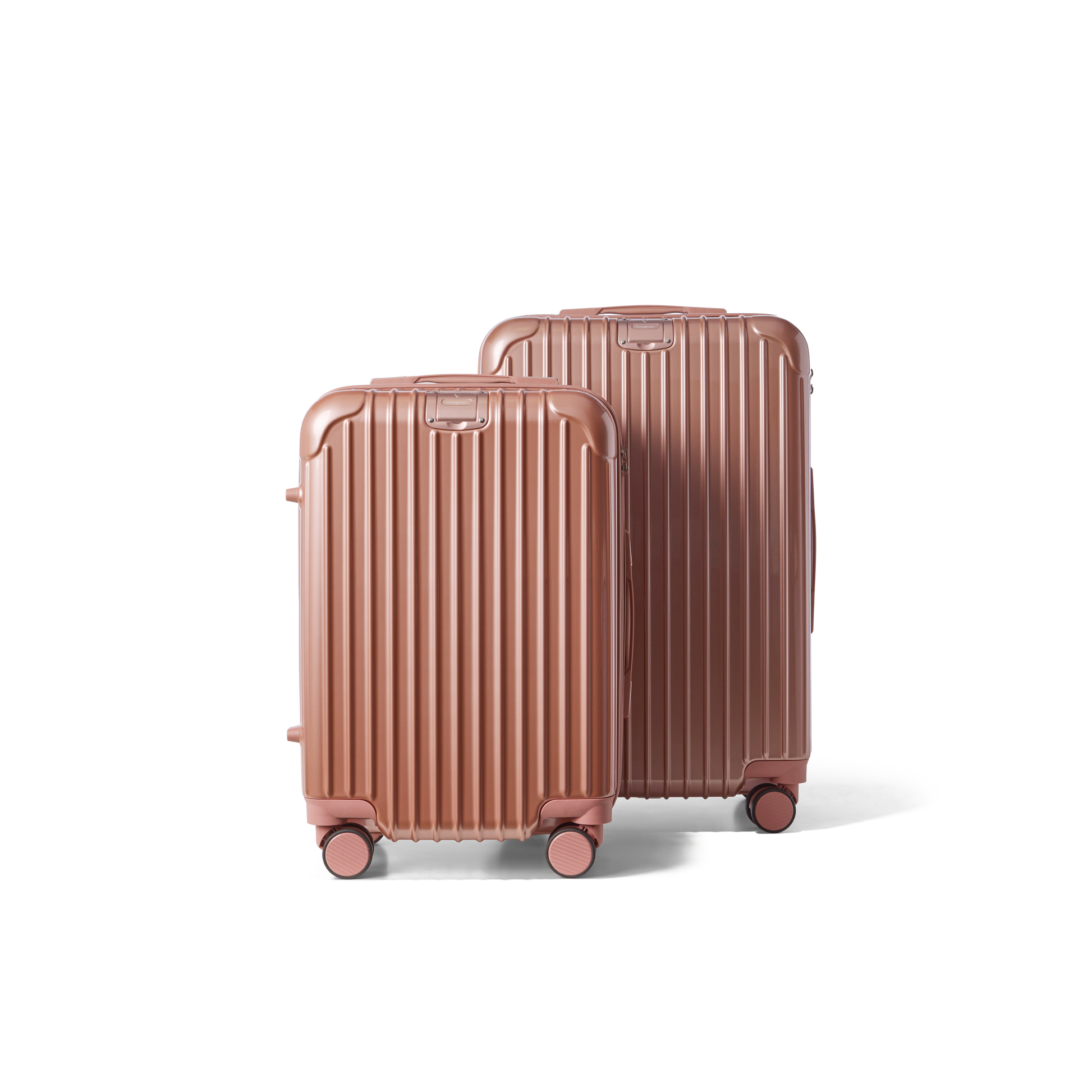 Kofferset 2 delig Rose Gold S / M Essentials | Voyagoux voorkant