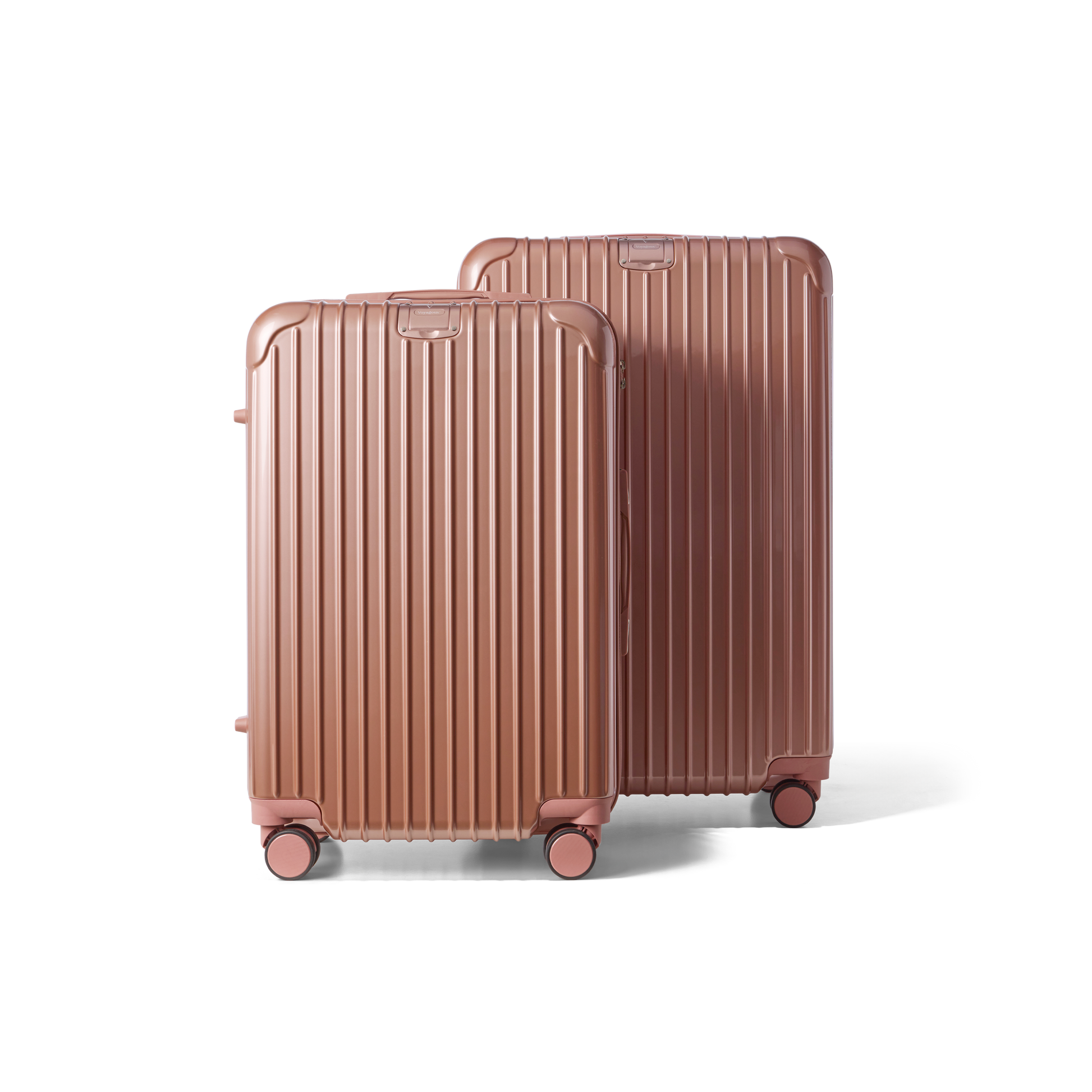 Kofferset 2 delig Rose Gold M / L Essentials | Voyagoux voorkant