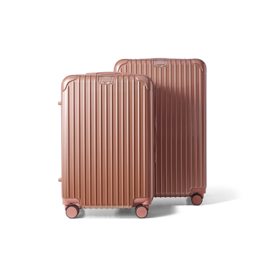 Kofferset 2 delig Rose Gold M / L Essentials | Voyagoux voorkant