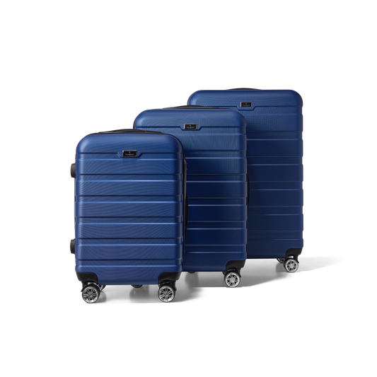 Kofferset 3 delig Blauw S / M / L Revelation | Voyagoux voorkant