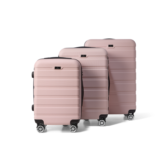 Kofferset 3 delig Lichtroze S / M / L Revelation | Voyagoux voorkant