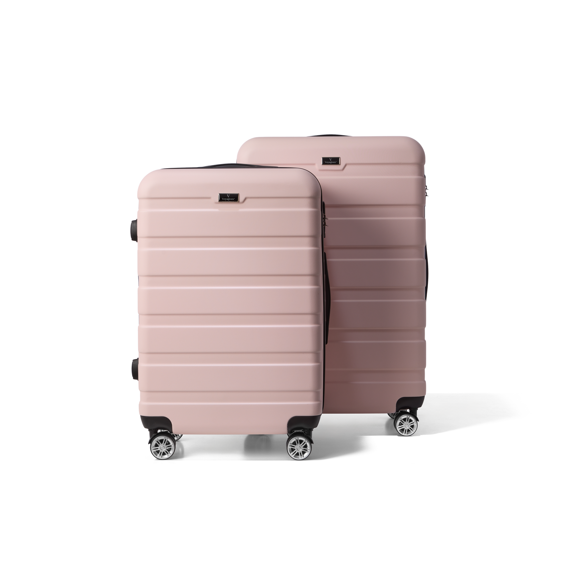 Kofferset 2 delig Lichtroze M / L Revelation | Voyagoux voorkant